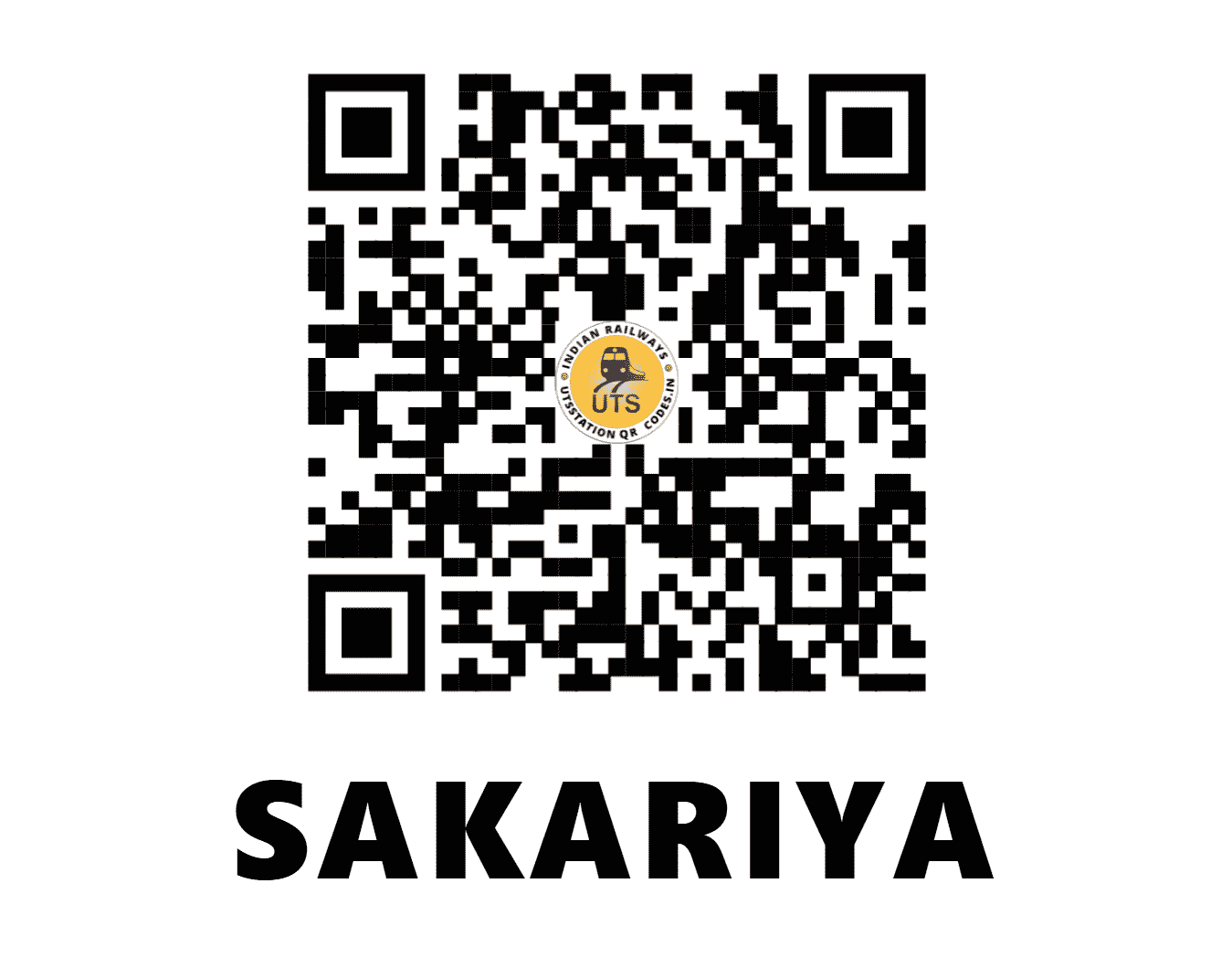 UTS QR Code for SAKARIYA - SKAR (WC - MADHYA PRADESH)